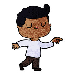 cartoon aloof man pointing finger