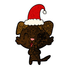 laughing cartoon christmas dog