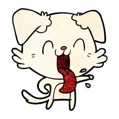 cartoon panting dog