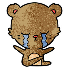 crying cartoon bear