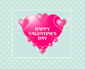 Valentines day love background. Romantic pink heart pattern.