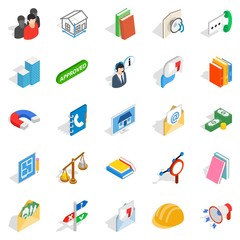 Brigade icons set, isometric style