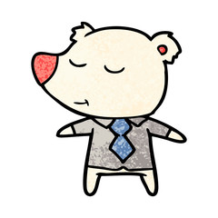polar bear in shirt and tie cartoon