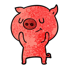 happy cartoon pig