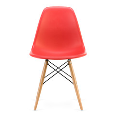 Plastic, modern design kitchen chair isolated on white background