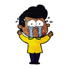 Fototapeta premium cartoon crying man