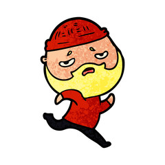 cartoon worried man with beard