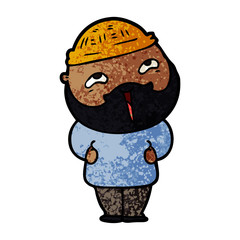 cartoon happy bearded man