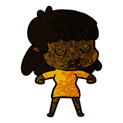 cartoon indifferent woman