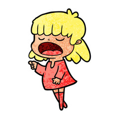 cartoon woman talking loudly