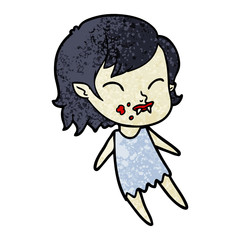 cartoon vampire girl with blood on cheek
