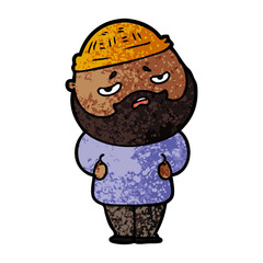 cartoon worried man with beard