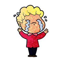 cartoon man crying