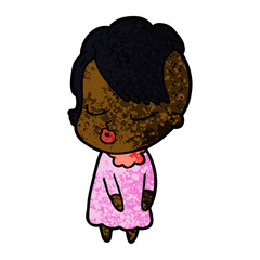 cartoon pretty hipster girl