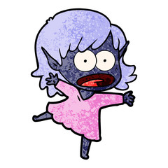 cartoon shocked elf girl
