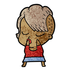 cartoon pretty hipster girl