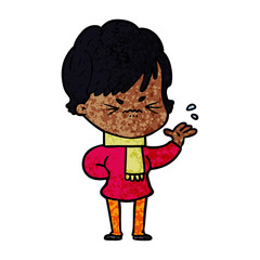 cartoon frustrated woman