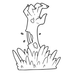 cartoon zombie rising from grave