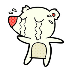 sad little polar bear cartoon