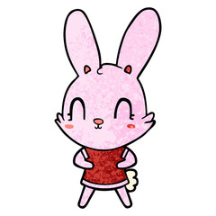Fototapeta na wymiar cute cartoon rabbit in dress