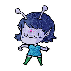 cartoon alien girl