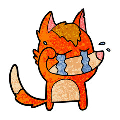 sad little fox cartoon character