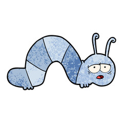 cartoon tired caterpillar