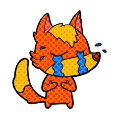 sad little fox cartoon character