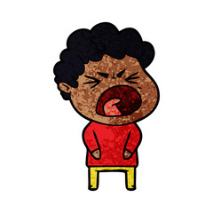 cartoon furious man