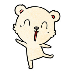 happy cartoon polar bear dancing