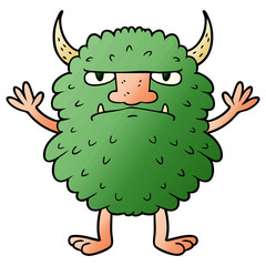 cartoon grumpy monster