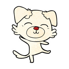 cartoon dog doing a happy dance