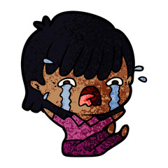 cartoon girl crying