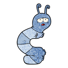 cartoon tired caterpillar