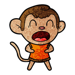 shouting cartoon monkey
