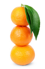 tangerine or mandarin fruit isolated on white background cutout