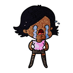 cartoon woman crying