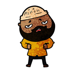 cartoon worried man with beard