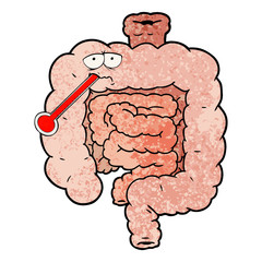 cartoon unhealthy intestines