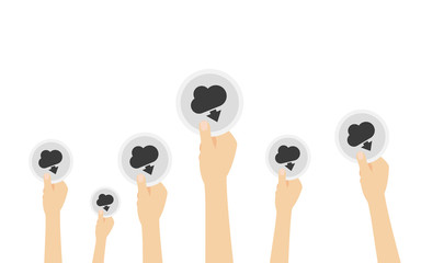 Hände halten Wolke herunterladen