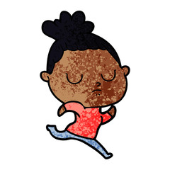 cartoon calm woman