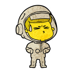 cartoon stressed astronaut