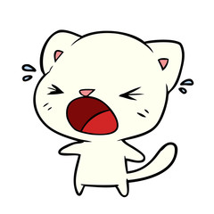 cute cartoon cat crying