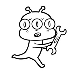 cartoon three eyed alien