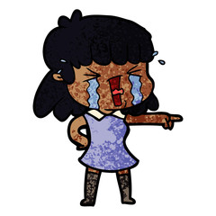 Obraz premium cartoon woman crying