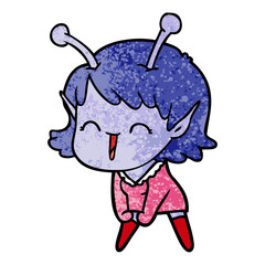 cartoon alien girl laughing