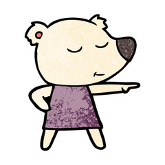cartoon polar bear wearing dress