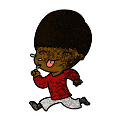 cartoon boy sticking out tongue