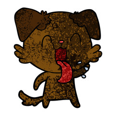 cartoon panting dog