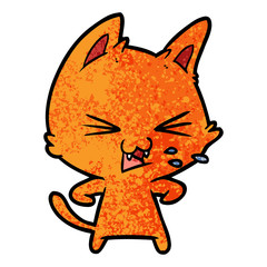 cartoon cat hissing